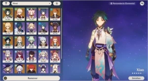 Conta Ar 55 com Xiao, kazuha, venti, child e diluc - Genshin Impact