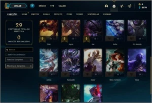 Conta ouro 1 sem email verificado com 2 skins e 23 champs - League of Legends LOL