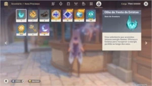 Conta do genshin impact rank 40 com 5, 5 estrelas.
