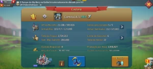 Conta lords mobile 315M de poder