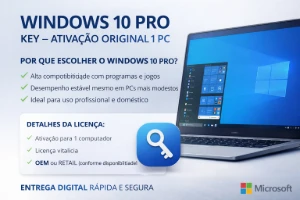 Windows 10 PRO Chave + Garantia (Ativação Vitalícia)