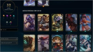 conta league of legends gold4 71 champs 32 skins LOL
