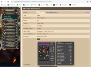 VENDO CONTAS MEGA TIBIA COM TUDO