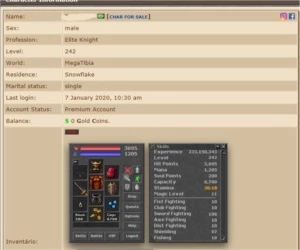 VENDO CONTAS MEGA TIBIA COM TUDO