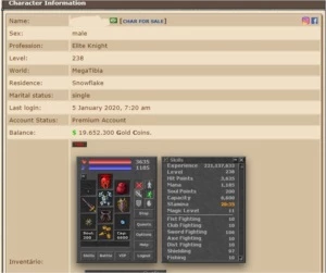 VENDO CONTAS MEGA TIBIA COM TUDO