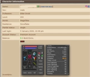 VENDO CONTAS MEGA TIBIA COM TUDO