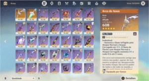 Venda Conta Genshin AR56 Ganyu + Amos, Hutao, Venti, Zhongli - Genshin Impact