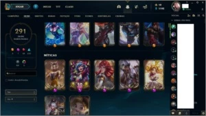 Conta lvl 411 com 293 skins - League of Legends LOL