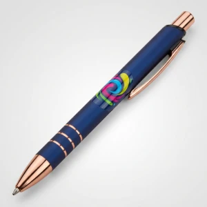 Caneta de Metal com Tinta Azul - Artesanato e Personalizados