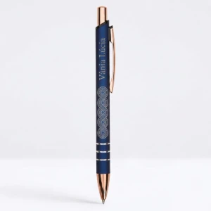 Caneta de Metal com Tinta Azul - Artesanato e Personalizados