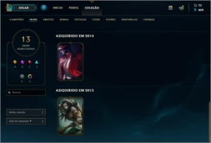 Conta de LoL - Plat / Gold 1 - 45 Champs - 12 Skins - League of Legends