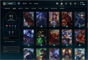 Conta ouro 3 com 137 champs e 93 skins + 800k de Talon - League of Legends LOL