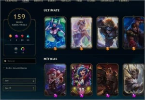 CONTA MAIN DESDE 2013 159 SKINS - League of Legends LOL