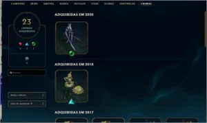 CONTA MAIN DESDE 2013 159 SKINS - League of Legends LOL