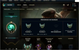 CONTA LOL - PLATINA 3 - TODOS OS CHAMPIONS + 258 SKINS - League of Legends