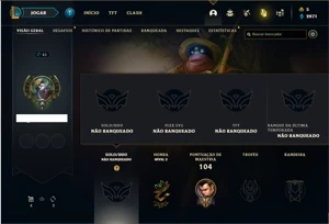 Conta unranked com 34 Champs e 11 Skins + 3 Fragmentos - League of Legends LOL