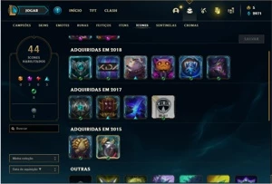 Conta unranked com 34 Champs e 11 Skins + 3 Fragmentos - League of Legends LOL