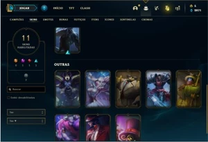 Conta unranked com 34 Champs e 11 Skins + 3 Fragmentos - League of Legends LOL