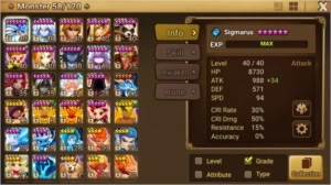 Conta Summoners War Mid Game