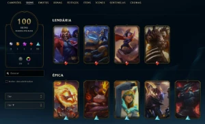 Conta League of Legends Full Acesso - 142 Champs e 100 Skins LOL