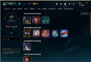 Ferro 3 com 30 Champs e 8 Skins +2 Fragmentos - League of Legends LOL