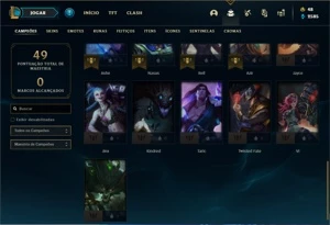 Conta bronze 1 com 31 Champs e 30 Skins +2 Fragmentos - League of Legends LOL