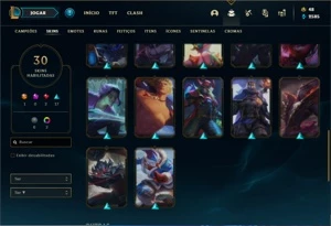 Conta bronze 1 com 31 Champs e 30 Skins +2 Fragmentos - League of Legends LOL