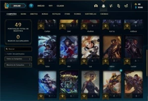Conta bronze 1 com 31 Champs e 30 Skins +2 Fragmentos - League of Legends LOL