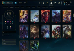 Diamante 4 com TODOS os champs e 133 Skins ( JG / MID ) - League of Legends LOL