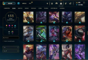 Diamante 4 com TODOS os champs e 133 Skins ( JG / MID ) - League of Legends LOL