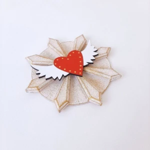 Enfeite Milagro Mexicano - Coração com Asas - Artesanato e Personalizados
