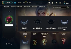 Conta prata 4 com 150 Champs e 107 Skins + 5 Prestigios - League of Legends LOL