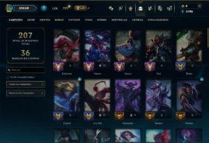 Mestre com 65 Champs e 18 Skins ( 138 PDL ) - League of Legends LOL