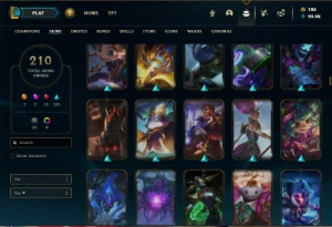 Ouro 2 com TODOS os champs e 210 Skins ( MAIN SUP / TOP ) - League of Legends LOL