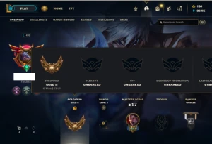 Ouro 2 com TODOS os champs e 210 Skins ( MAIN SUP / TOP ) - League of Legends LOL