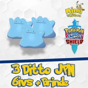 3 Shiny Ditto Japonês 6IVs + Brinde - Pokémon Sword e Shield
