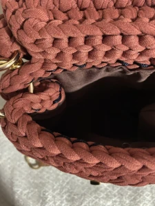 Bolsa Bag Angel Terracota com Alça e Corrente - Artesanato e Personalizados