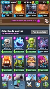 Conta Clash Royale lvl 12 todas as cartas