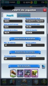 Conta Clash Royale lvl 12 todas as cartas