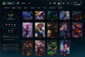 Diamante 4 com TODOS os champs e 129 Skins ( MAIN ADC ) - League of Legends LOL