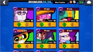 Conta Brawl Stars 36 brawlers Inúmeros SP e Assessórios