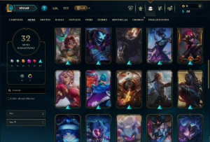 Ouro 2 com 90 Champs e 32 Skins ( ADC / MID / JG ) - League of Legends LOL