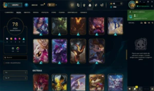 Conta de LoL Platina 4 com 140 campeões e 78 skins - League of Legends