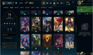 Conta de LoL Platina 4 com 140 campeões e 78 skins - League of Legends