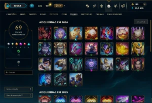 Mestre com 150 Champs e 20 Skins ( 600 PDL ) - League of Legends LOL