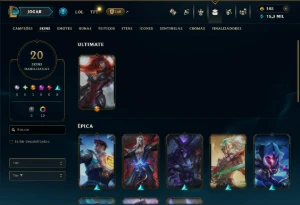 Mestre com 150 Champs e 20 Skins ( 600 PDL ) - League of Legends LOL