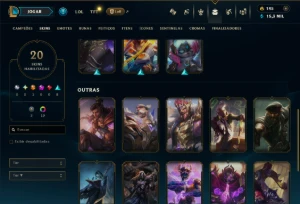 Mestre com 150 Champs e 20 Skins ( 600 PDL ) - League of Legends LOL