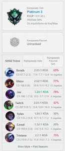Conta Smurf Platina 2 LoL - League of Legends