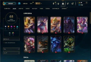 Prata 2 com 80 Champs e 48 Skins ( ADC / SUP ) - League of Legends LOL