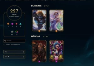 Conta League of Legends 227 Skins